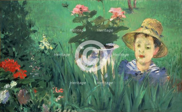 Boy in Flowers (Jacques Hoschedé), 1876. Artist: Manet, Édouard (1832-1883)