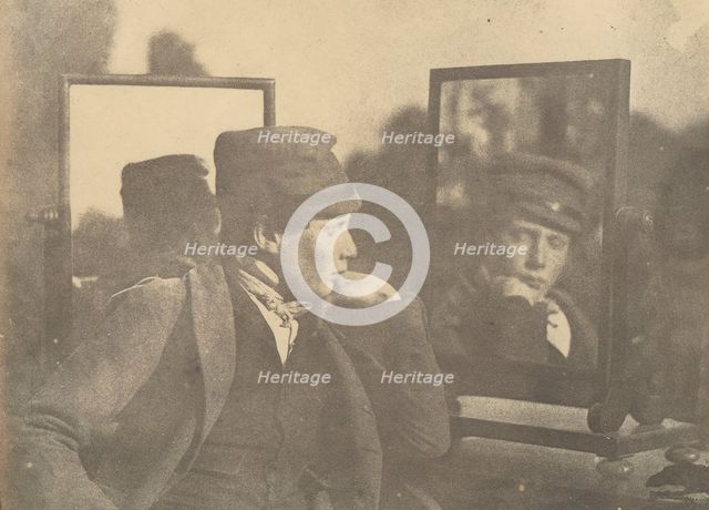 Boy in Profile, Face Shown Frontally in Mirror, 1850s. Creator: Unknown.