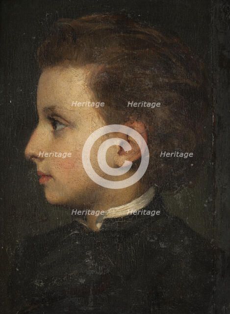 Boy in profile. Study, late 19th century. Creator: Edvard Perseus.