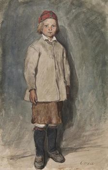 Boy in white shirt, 1864-1890. Creator: Carl Gustaf Hellqvist