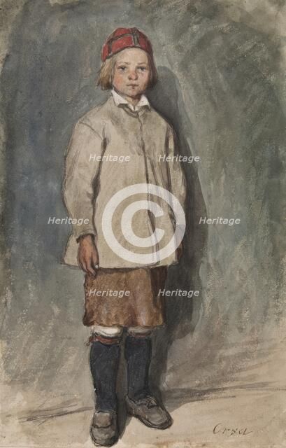 Boy in white shirt, 1864-1890. Creator: Carl Gustaf Hellqvist.