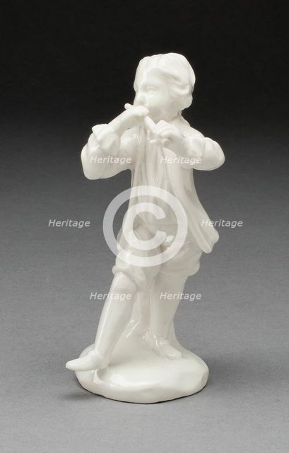 Boy Playing Flute, Tournai, c. 1770. Creator: Tournai Porcelain Manufactory.
