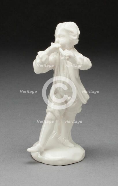 Boy Playing Flute, Tournai, c. 1770. Creator: Tournai Porcelain Manufactory.