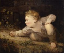 Boy Playing Marbles, ca. 1858. Creator: David Gilmour Blythe
