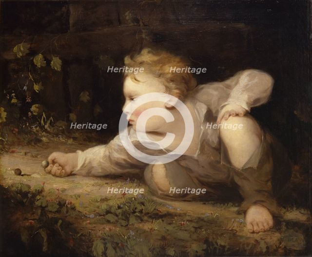 Boy Playing Marbles, ca. 1858. Creator: David Gilmour Blythe.
