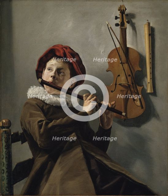 Boy playing the Flute. Artist: Leyster, Judith (1609-1660)