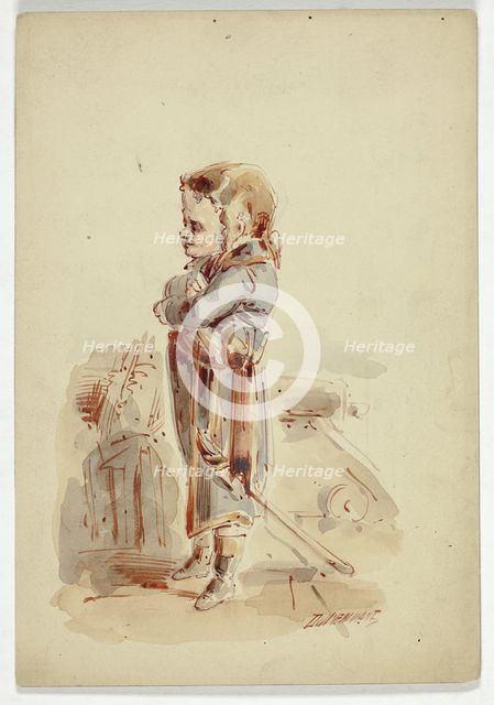 Boy Posing as Admiral on Ship, n.d. Creator: Dupenvant.