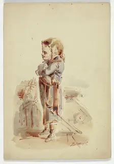 Boy Posing as Admiral on Ship, n.d. Creator: Dupenvant