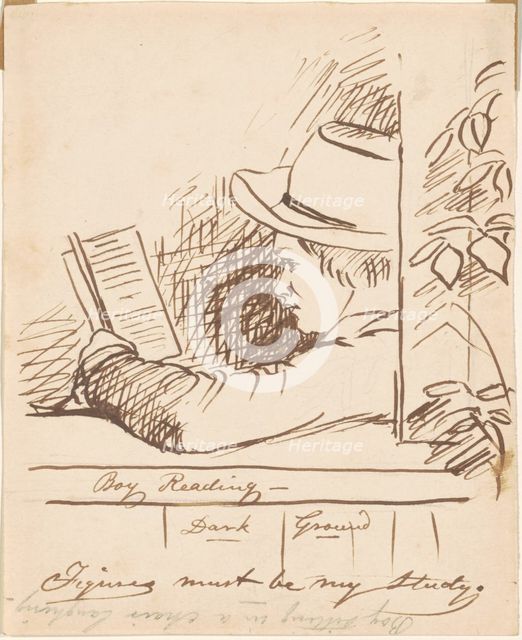 Boy Reading, c. 1850s. Creator: William Sidney Mount.