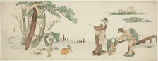 Boy releasing a kite, Japan, c. 1800/10. Creator: Hokusai