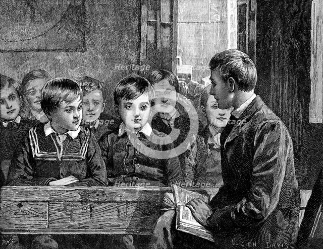 Boy's class at an American Sunday School, 1890. Artist: Unknown