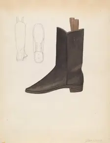 Boy's Boot, c. 1936. Creator: Jessie M. Benge