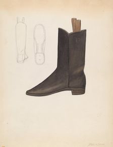 Boy's Boot, c. 1936. Creator: Jessie M. Benge