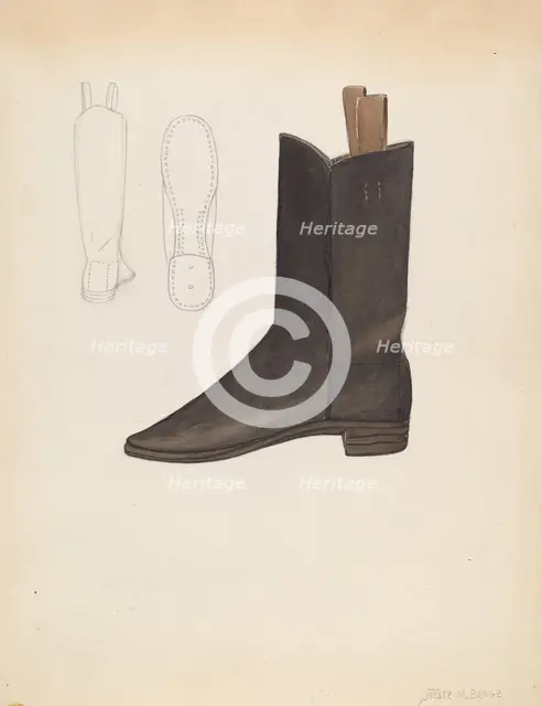 Boy's Boot, c. 1936. Creator: Jessie M. Benge.