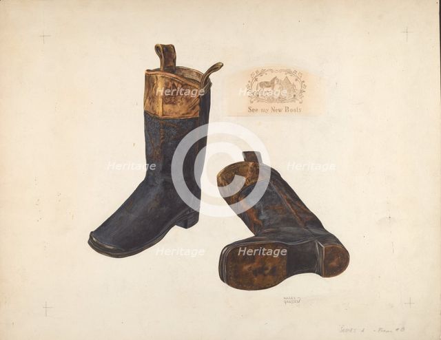 Boy's Boots, c. 1937. Creator: Harry Grossen.