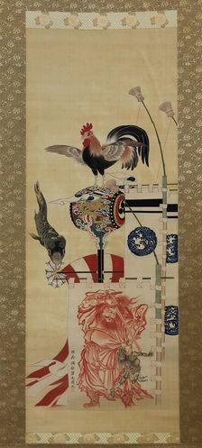 Boy’s Day Carp Streamer and Shoki Banner, before 1870. Creator: Kawanabe Kyosai