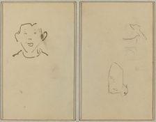 Boy's Face; Two Sheep [verso], 1884-1888. Creator: Paul Gauguin