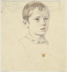 Boy's head to the right, c1830-1872. Creator: Jakob Becker