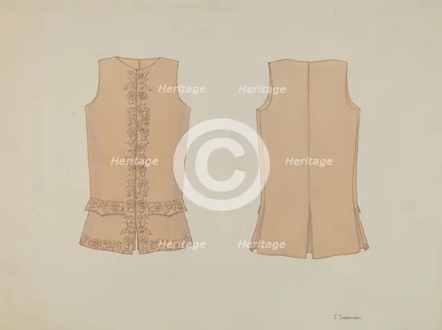 Boy's Waistcoat, c. 1936. Creator: Syrena Swanson.