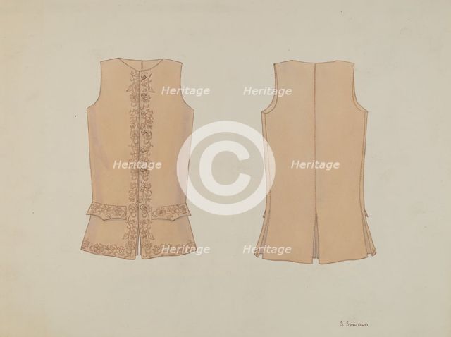 Boy's Waistcoat, c. 1936. Creator: Syrena Swanson.
