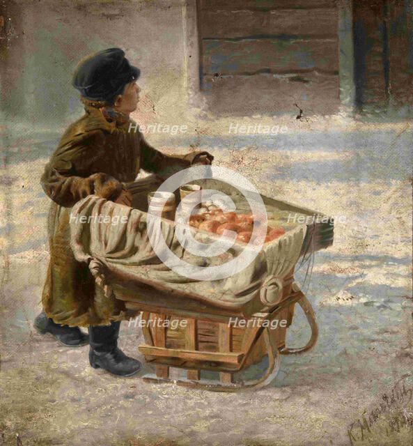 Boy. Study for the Shrovetide Fete on Admiralty Square in St Petersburg, c. 1869. Artist: Makovsky, Konstantin Yegorovich (1839-1915)