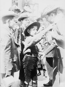 Boy Scout, Paris, Selling "Journee Francaise" Medals, between 1914 and c1915. Creator: Bain News Service