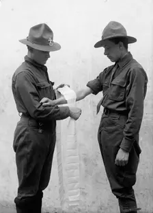 Boy Scouts Training Demonstration, 1912. Creator: Harris & Ewing
