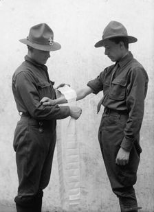 Boy Scouts Training Demonstration, 1912. Creator: Harris & Ewing