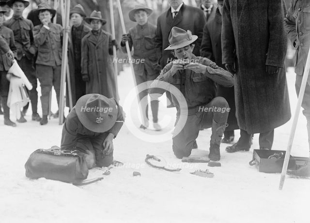 Boy Scouts - Visit of Sir Robert Baden-Powell To D.C. Demonstration, 1911. Creator: Harris & Ewing.
