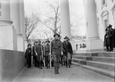 Boy Scouts - Visit of Sir Robert Baden-Powell To DC Reviewing Parade from White House Portico, 1911. Creator: Harris & Ewing