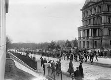 Boy Scouts - Visit of Sir Robert Baden-Powell To DC Reviewing Parade from White House Portico, 1911. Creator: Harris & Ewing