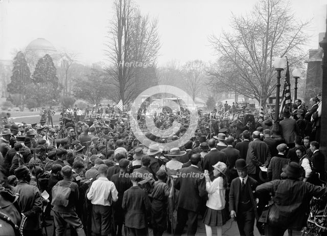 Boy Scouts, at Department of Agriculture, 1917. Creator: Harris & Ewing.