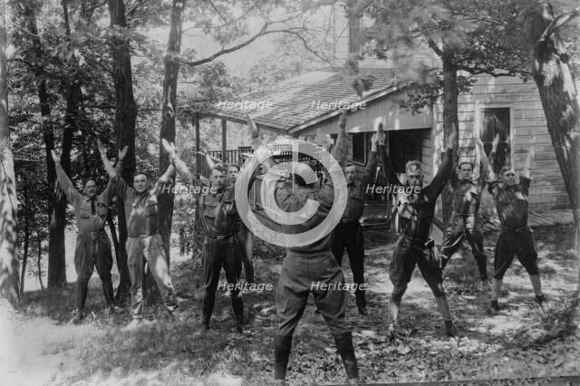 Boy Scouts, mimetic exercise, between c1915 and c1920. Creator: Bain News Service.