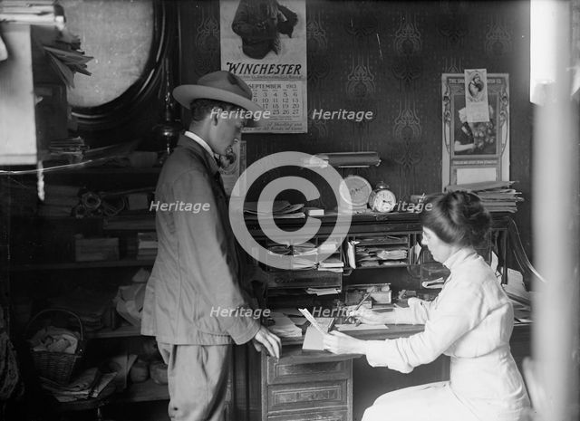 Boy Scouts - Postal Savings; Scouts Depositing, 1913. Creator: Harris & Ewing.