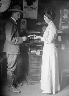 Boy Scouts - Postal Savings; Scouts Depositing, 1913. Creator: Harris & Ewing