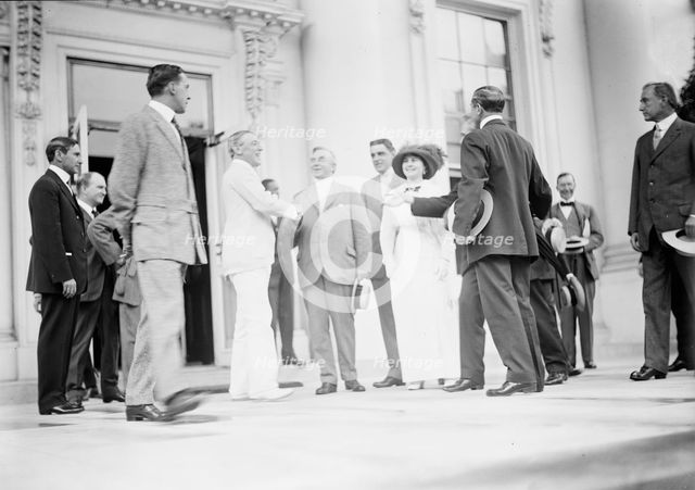 Boy Scouts - Relay Race Starting At White House, District Head of Scouts, Colini..., 1913. Creator: Harris & Ewing.