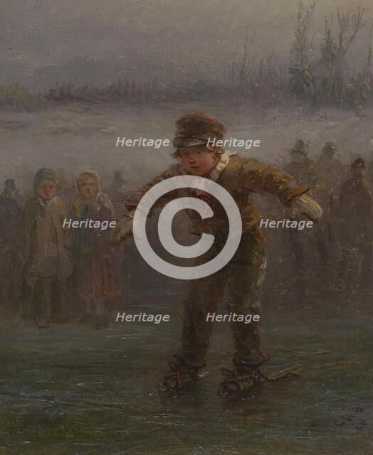 Boy Skating, 1860. Creator: George Henry Boughton.