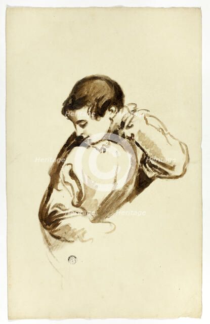 Boy Turning Sideways, Half-Length, c. 1830. Creators: Thomas Jones Barker, Thomas Barker.