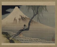 Boy Viewing Mount Fuji, 1839. Creator: Hokusai