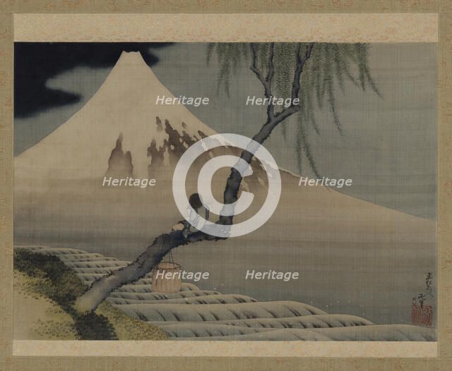 Boy Viewing Mount Fuji, 1839. Creator: Hokusai.