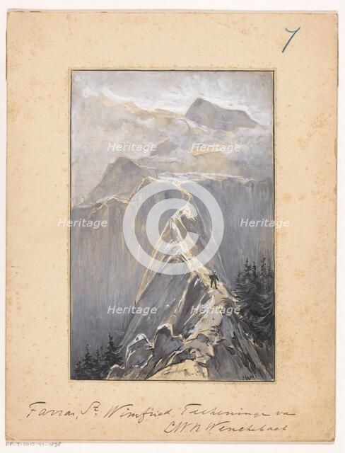 Boy walks on a mountain path, 1894 or earlier. Creator: Willem Wenckebach.