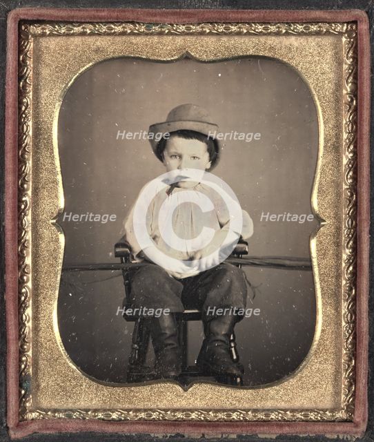 Boy with Cigar, c.1855. Creator: Unidentified Photographer.