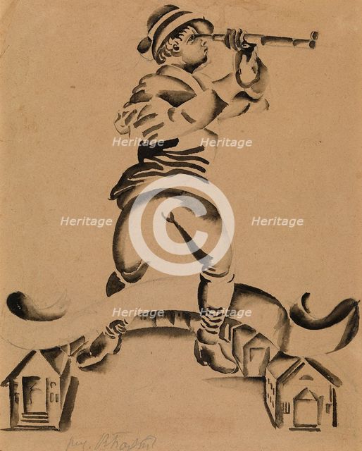Boy with a Telescope, early 20th century.  Creator: Victor Barthe.