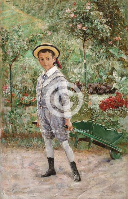 Boy with a Wheelbarrow, 1880. Creator: Ernst Josephson.