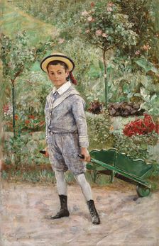 Boy with a Wheelbarrow, 1880. Creator: Ernst Josephson