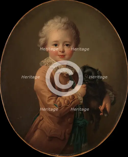 Boy with a Black Spaniel. Creator: Francois Hubert Drouais.