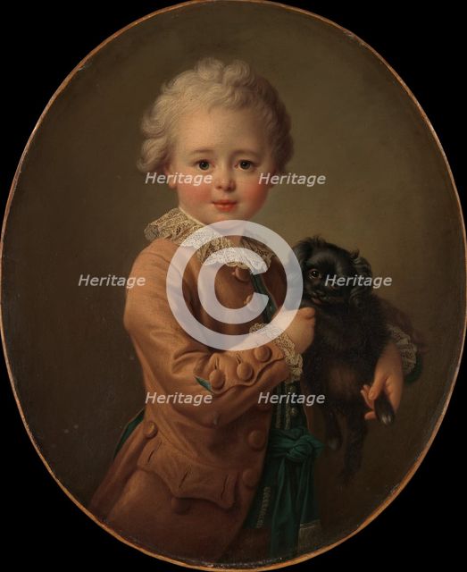 Boy with a Black Spaniel. Creator: Francois Hubert Drouais.