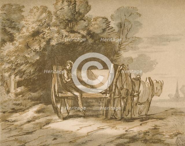 Boy with a Cart. - Sketch with Pen & Wash, 18th century, (1906). Artist: Thomas Gainsborough