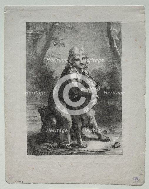 Boy with a Dog, 1822. Creator: Pierre-Paul Prud'hon (French, 1758-1823).
