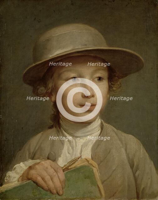 Boy with a Drawing Book, c.1772. Creator: Nicolas Bernard Lepicie.